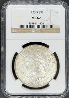 1923-S Peace Dollar MS62 NGC