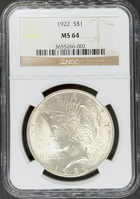 1922 Peace Dollar MS64 NGC