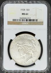 1928 Peace Dollar MS61 NGC