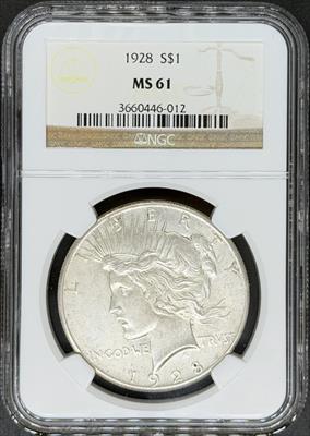 1928 Peace Dollar MS61 NGC