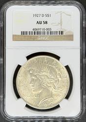 1927-D Peace Dollar AU58 NGC
