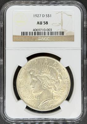 1927-D Peace Dollar AU58 NGC