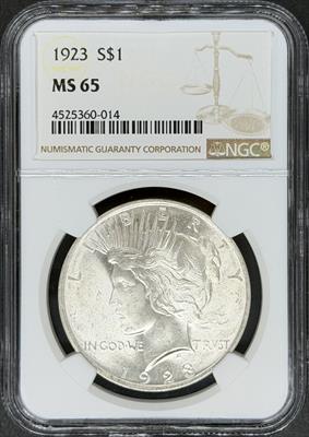 1923 Peace Dollar MS65 NGC