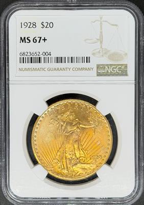 1928 $20 St. Gaudens MS67+ PCGS