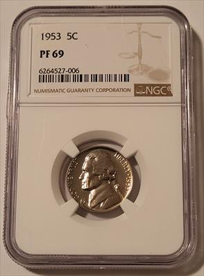 1953 Jefferson Nickel Proof PF69 NGC