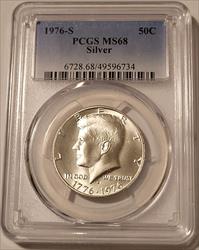 1976 S Silver Kennedy Bicentennial Half Dollar MS68 PCGS