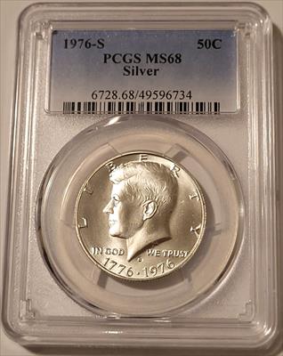 1976 S Silver Kennedy Bicentennial Half Dollar MS68 PCGS