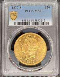 1877-S $20 Liberty MS61 PCGS