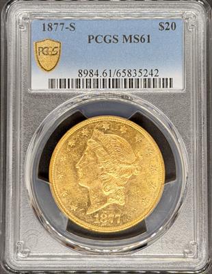 1877-S $20 Liberty MS61 PCGS
