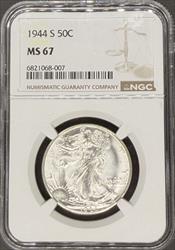 1944-S Walking Liberty Half Dollar MS67 NGC