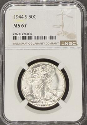 1944-S Walking Liberty Half Dollar MS67 NGC