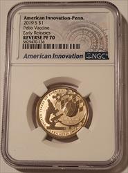 2019  S American Innovation Dollar Pennsylvania Reverse Proof PF70 NGC Early Releases