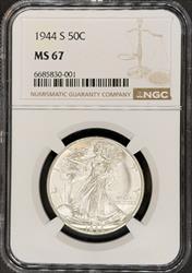 1944-S Walking Liberty Half Dollar MS67 NGC