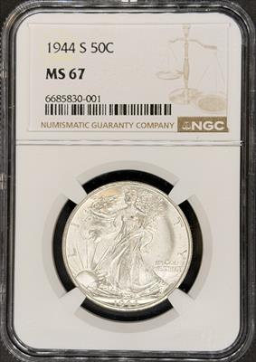 1944-S Walking Liberty Half Dollar MS67 NGC