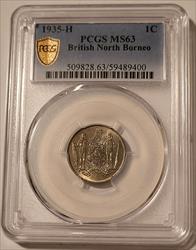 British North Borneo (Malaysia) 1935 H Cent MS63 PCGS GSH