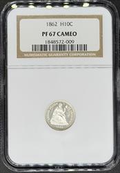 1862 Half Dime PF67CAM NGC