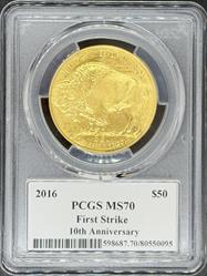 2016 G$50 Buffalo MS70 PCGS First Strike