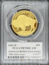 2016-W G$50 Bufflao PR70DCAM PCGS First Strike