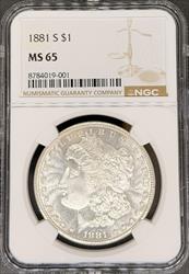 1881-S Morgan Dollar MS65 NGC