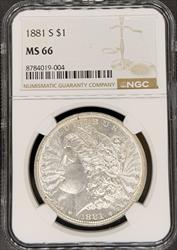 1881-S Morgan Dollar MS66 NGC