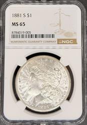 1881-S Morgan Dollar MS65 NGC