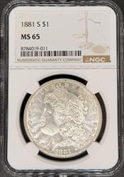 1881-S Morgan Dollar MS65 NGC