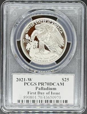 2021-W $25 Palladium Eagle PR70DCAM PCGS First Day Issue