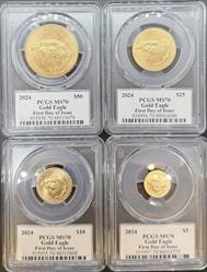 2024 4pc Gold Set MS70 PCGS First Day Issue