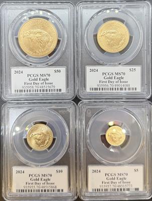 2024 4pc Gold Set MS70 PCGS First Day Issue