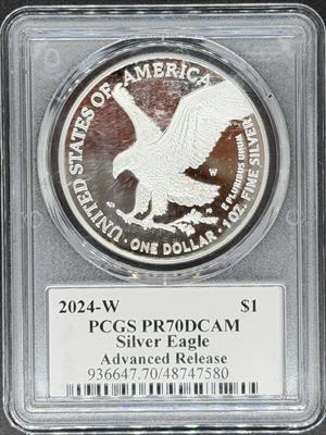 2024-W Silver Eagle PR70DCAM PCGS Advanced Release