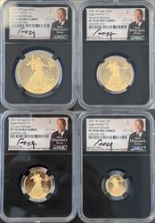 2024 T2 4pc Gold Set PF70UCAM NGC Advanced Release Moy Signed