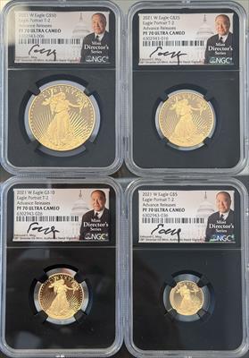 2024 T2 4pc Gold Set PF70UCAM NGC Advanced Release Moy Signed