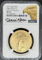 2021 T2 G$50 Eagle MS70 NGC Norris Signed
