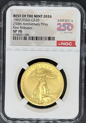 2026 G$20 SP70 NGC First Release 250th Anniversary Privy