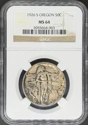 1926-S 50C Oregon MS64 NGC