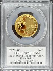 2020-W G$25 End of World War II 75th Anniversary First Strike