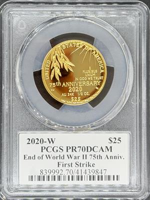 2020-W G$25 End of World War II 75th Anniversary First Strike