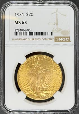 1924 $20 St. Gaudens MS63 NGC