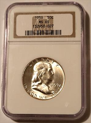 1959 Franklin Half Dollar MS65 NGC