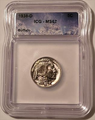 1938 D Buffalo Nickel MS67 ICG